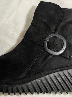Fly London LELI Wedge Ankle Boot - Black Suede - NEW